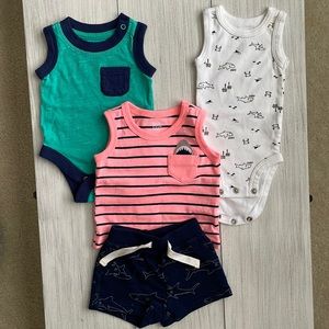 Assorted newborn summer outfits